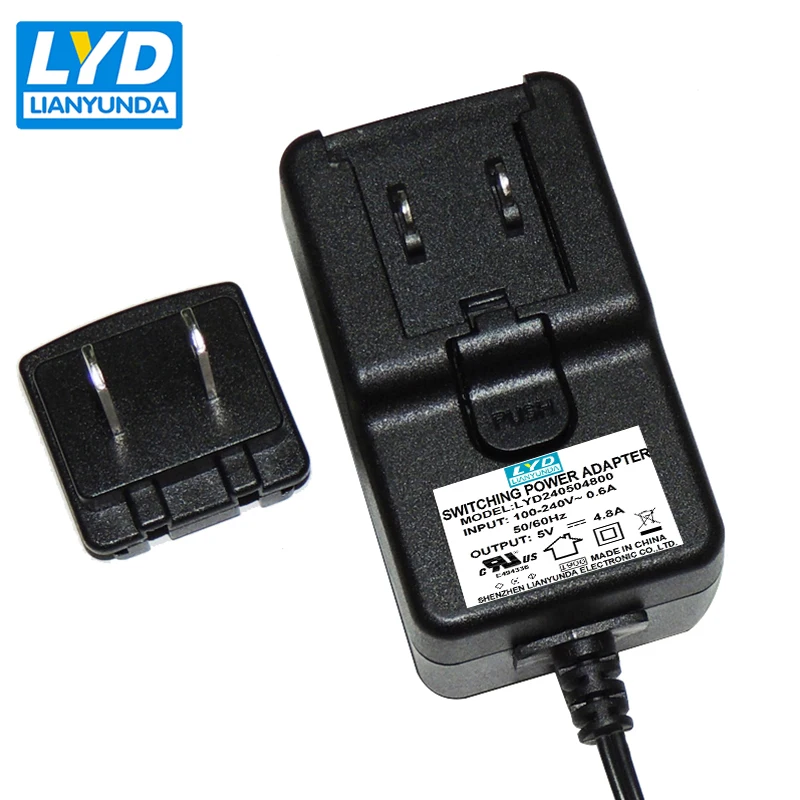 

DC 5V/4.8A 2.1*5.5*10mm Supply Medical Equipment Adapter Wall Insertion 1PCS European US EU PlugOutlet Converter Socket Adapter