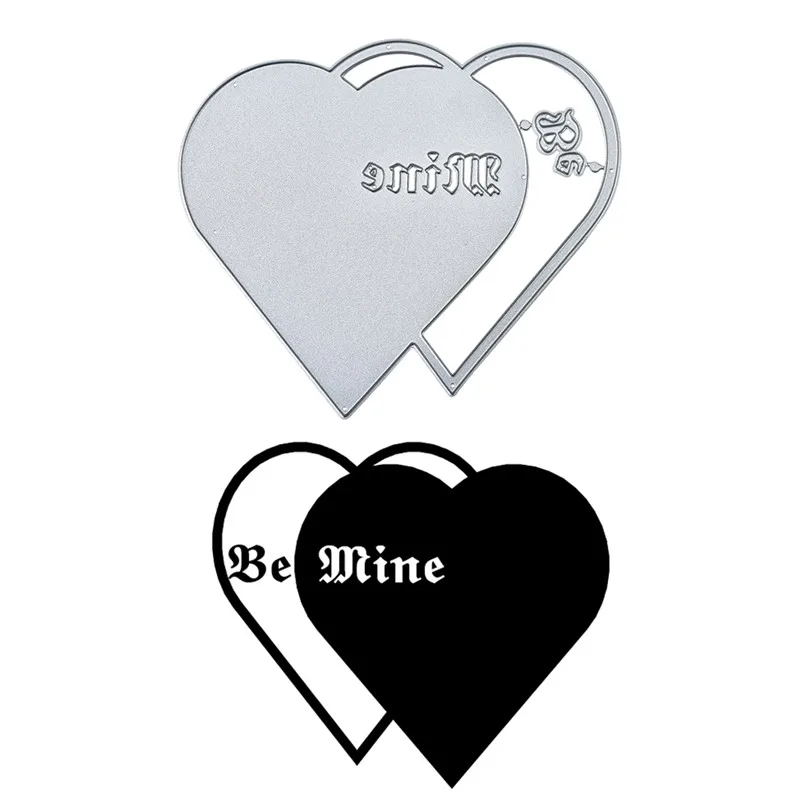 

Naifumodo Double Heart Metal Cutting Dies for Scrapbooking DIY Photo Album Embossing Folder Stencil Paper Make Decor Craft