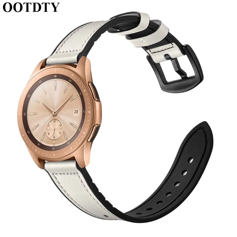 OOTDTY 20/22 мм Натуральная кожа ремешок на запястье для samsung Galaxy Watch 42/46 мм