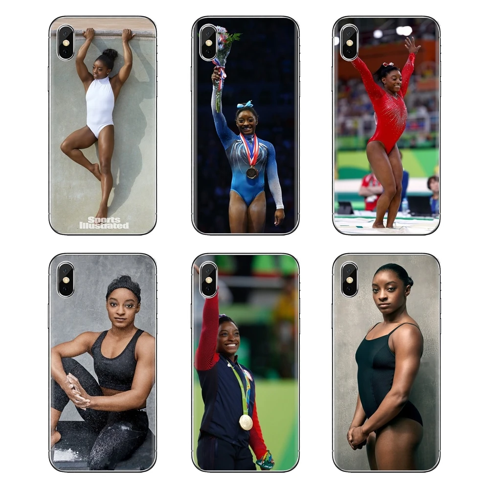 Для iPod Touch Apple iPhone 4 4s 5 5S SE 5C 6 6S 7 8 X XR XS Plus MAX Simone Biles прозрачные мягкие чехлы |