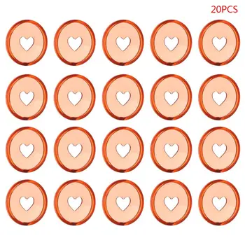 

20pcs 35mm Transparent Heart Binder Rings Mushroom Hole Loose Leaf Notebook Disc R9JA