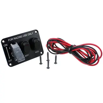 

1 Set 12V 20A 3 Group Toggle Switches Panel for Racing Car with LED Indication Light Aluminum Alloy Ignition Engine Relays Black