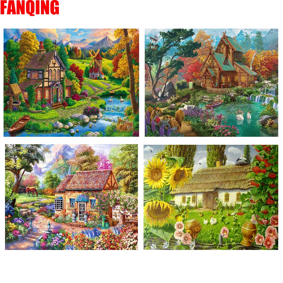 

Квадратная круглая 5D алмазная живопись «сделай сам», картина для сада, природный пейзаж, вышивка крестиком, мозаика, ремесло, домашний декор