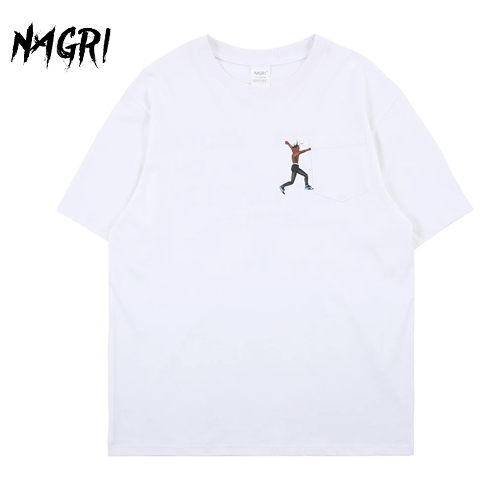 NAGRI Мужская футболка с принтом надписями Трэвиса Скотта астромира карманные