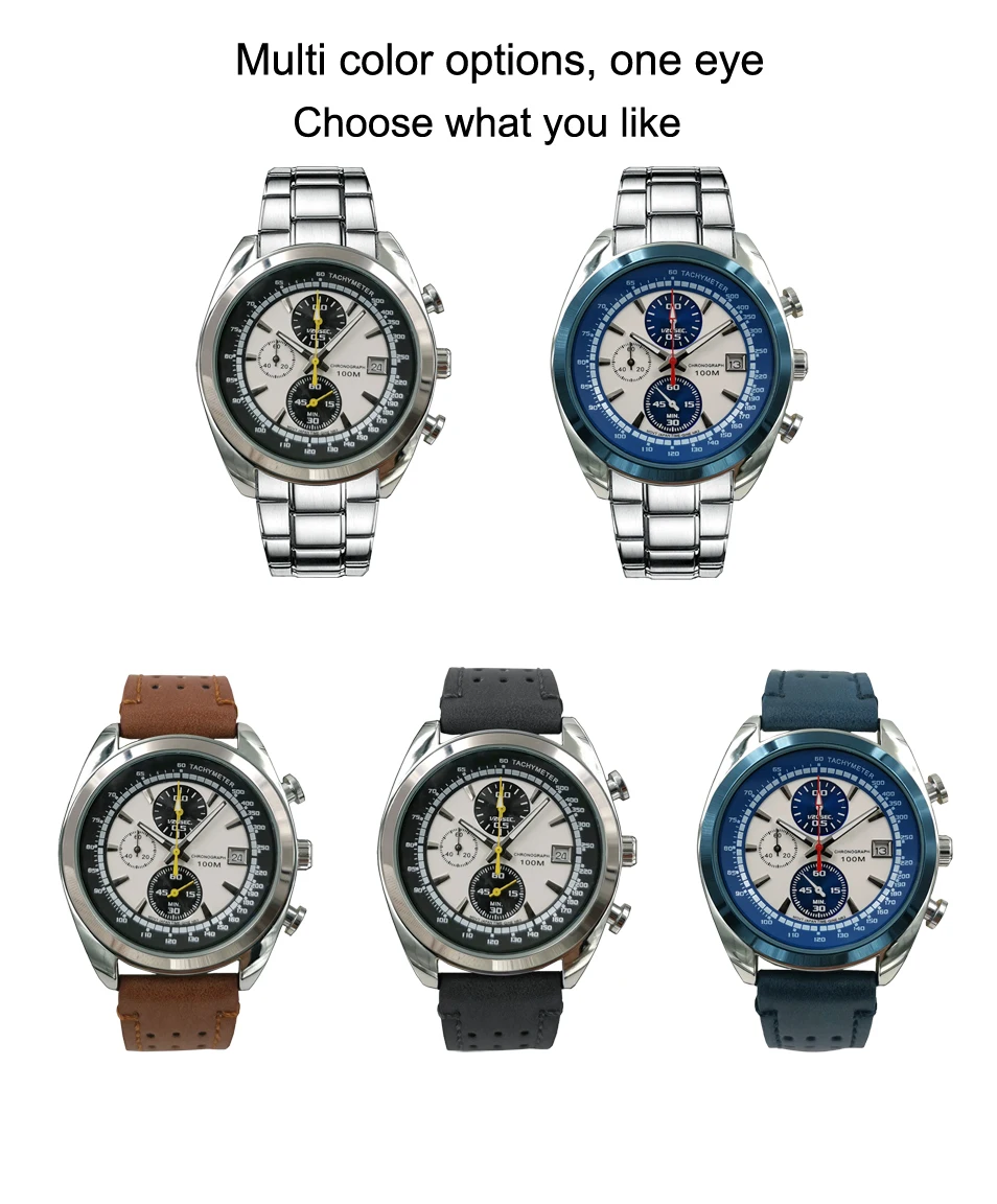 E Move Premium Luxury Men's Multifunctional Quartz E-Commerce Best-Selling Breathable Leather High-Grade Waterproof Watch