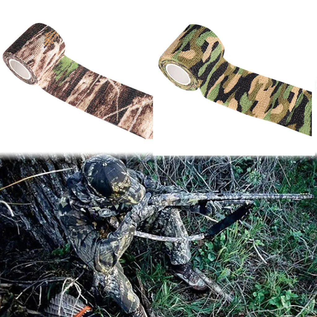 Camouflage Tape Army Camo Outdoor Hunting Shooting Tool Stealth Waterproof Wrap Camping Durable Duct | Спорт и развлечения