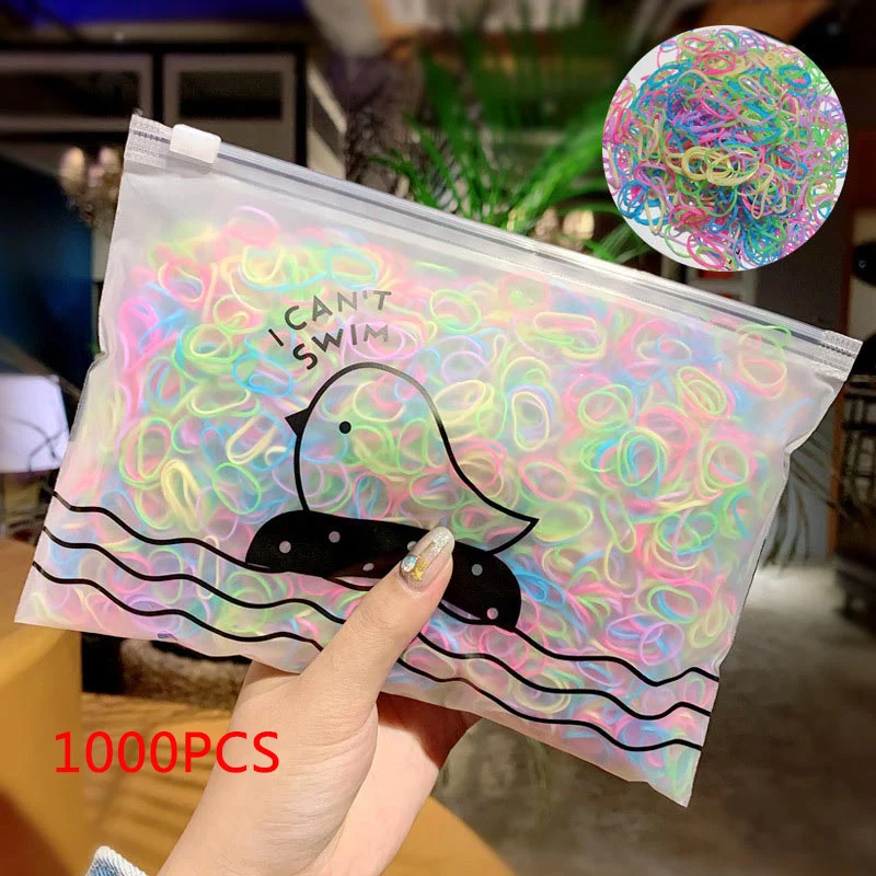 3 Горячая распродажа 10/1000 шт милые девушки красочные одноразовые резинки для волос хвост держатель резинкой резинки для волос аксессуары - Цвет: 3