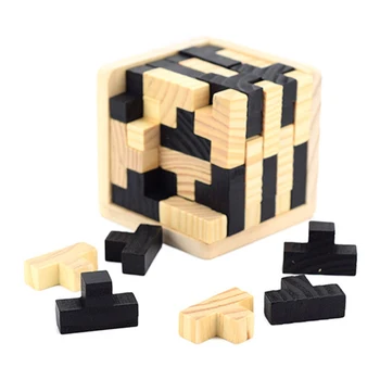

3D Wooden Puzzle Luban Interlocking Toys Early Educational Toys Adults Kids Brain Teaser Intelligence Stress-release Puzzle Toy
