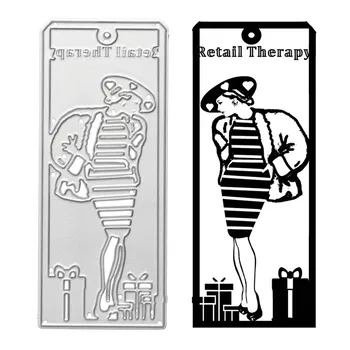

YaMinSanNiO Tag Metal Cutting Dies Fashion Lady with Gifts Dies for DIY Scrapbooking Decorative Embossing Handcraft Die Template