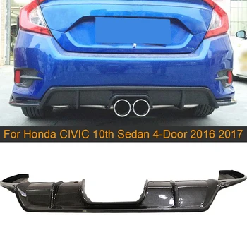 

Carbon Fiber Car Rear Bumper Diffuser Lip for Honda Civic X 10th 2016 2017 2018 Rear Diffuser Lip Spoiler