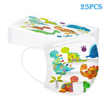 

25pcs Disposable Masks Dust-proof Face Mask Children's Mask With Elastic Earloop Cycling Protection Printing Face Mouth Mask