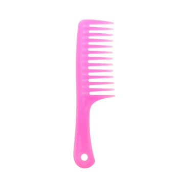 

Girls Curl Hair Anti-static Heat Resistant Wide Tooth Plastic Handle Comb