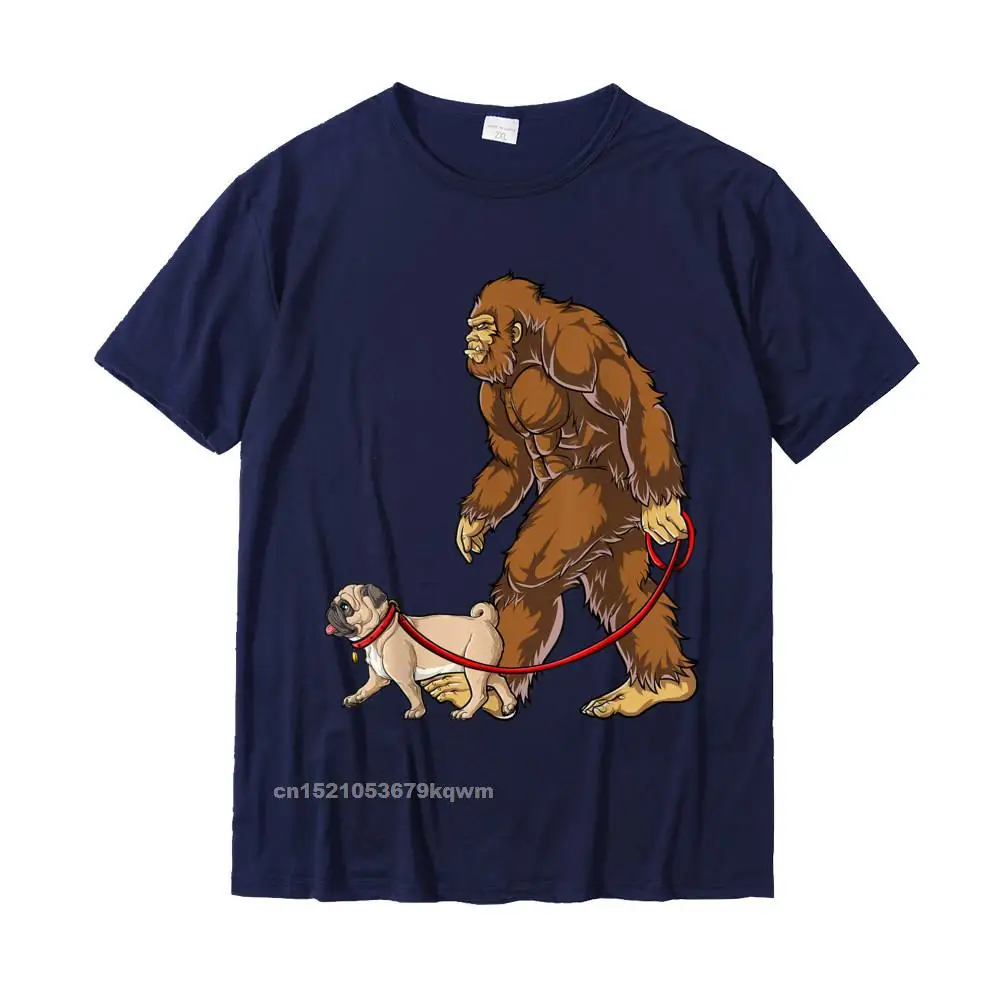 Summer 100% Cotton Fabric Mens Short Sleeve Tees Casual Summer Fall Tshirts comfortable T-Shirt Prevailing Round Collar Bigfoot Dog Walk Pug T shirt Sasquatch Kids Boys Men Women T-Shirt__4503 navy