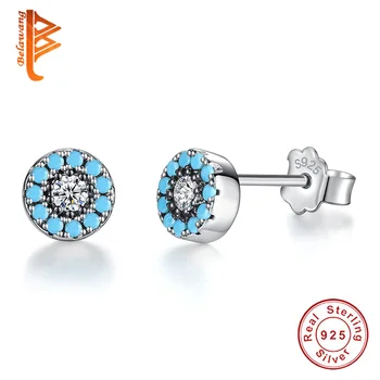 

Wholesale 5PCS Popular Lucky Eye 925 Sterling Silver Fashion Tiny Round Crystal Stud Earrings For Women Fashion Jewelry