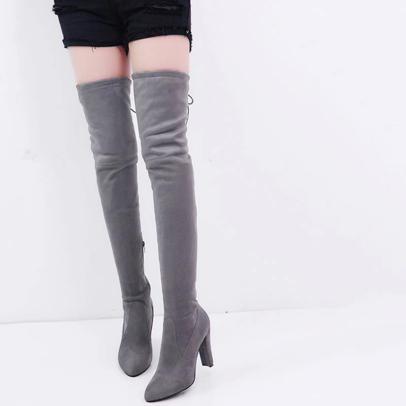 Taoffen/женские классические зимние сапоги выше колена, с перекрестными ремешками, на молнии, на высоком каблуке, теплая обувь, женские высокие сапоги, обувь, размер 34-43