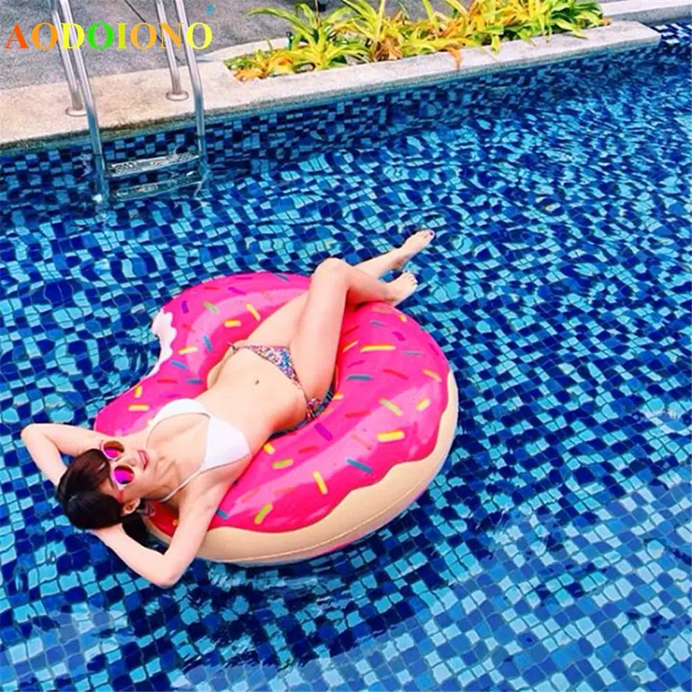 

INS HOT Inflatable Donut Swimming Ring Pool Float Mattress Swimming Pool Thickened PVC Summer Floating Ring Seat Kids Adult Toys