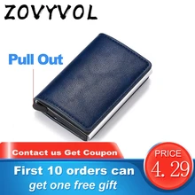 ZOVYZOL мужской кошелек, сумка для денег, мини кошелек, Мужской винтажный Автоматический Алюминиевый Rfid держатель для карт, кошелек, маленький Умный кошелек
