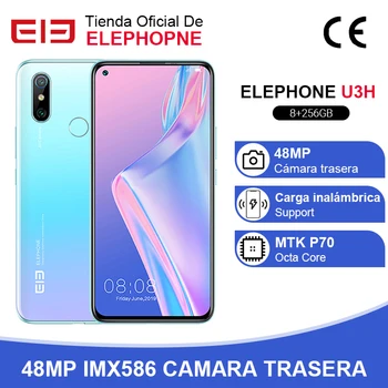 Перейти на Алиэкспресс и купить В наличии ELEPHONE U3H смартфон 8 Гб 256 ГБ Восьмиядерный Helio P70 6,53 дюймFHD + 24MP селфи 48MP двойная камера Android 9 мобильный телефон