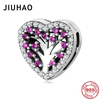

New 925 Sterling Silver Tree of life zircon Clip fine charms Fit Original reflection Charm Bracelet fine Jewelry