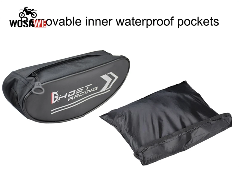 Motorcycle Fork Bag Waterproof Motorbike Handlebar Bag Storage Tool Pouch