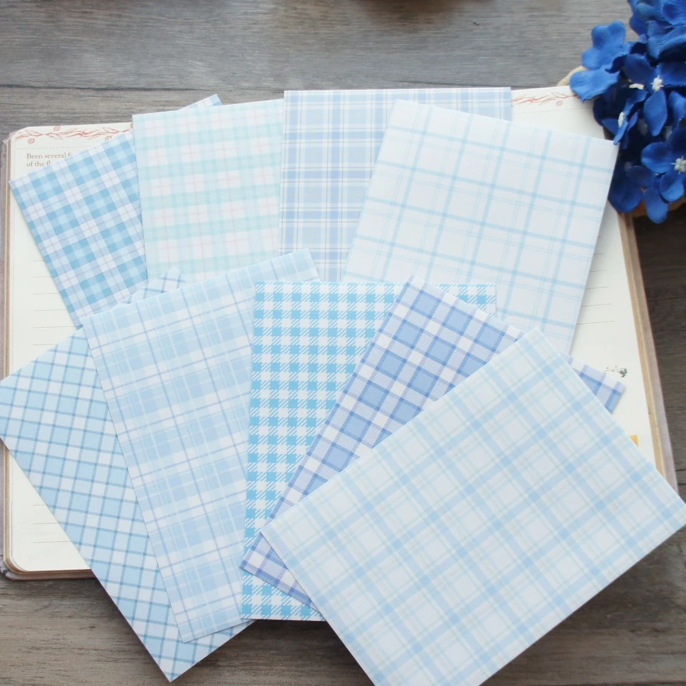 空色のチェック柄の紙 9個 14 8x10 5cm クリエイティブな職人技 背景のスクラップブッキングハンドメイドギフト クラフトペーパー Aliexpress