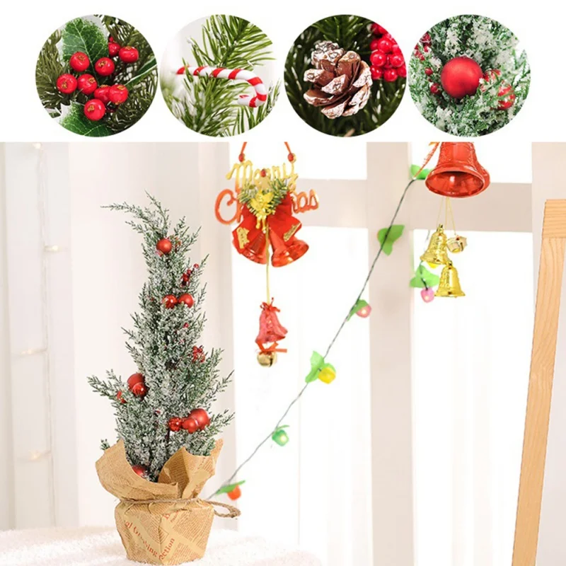 

32.5cm Christmas Decoration Mini Christmas Tree For Desktop With Pine Cone Festive Party Supplies