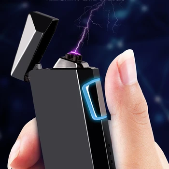 

JOBON Zinc Alloy Electronic Pulse Usb Recharge Fingerprint Sense Touch Electric Arc Cigar Cigarette Lighter Creative Personality