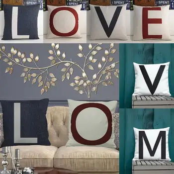 

Letter Love Pillow Cover Warm Family Cushion Cover for Sofa Living Room 45*45 Decorative Pillows Nordic Home Decor(4PCS)