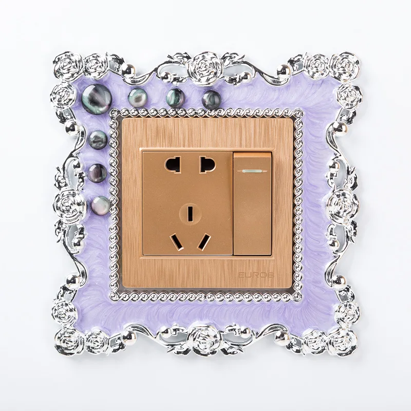 Art House Cat's Eye Stone Switch Cover 86*90 Size Bedroom Living Room 86*86 Type 2044 Switch Stickers European Switch