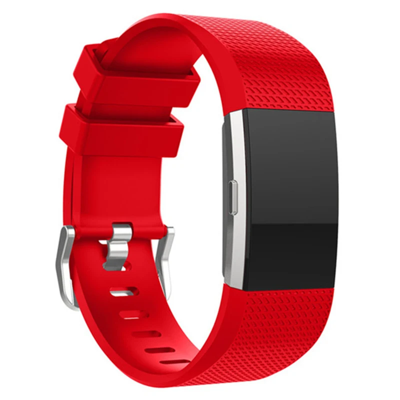 Новейший силиконовый браслет, ремешок на запястье, Смарт-часы, ремешок, мягкий браслет для часов, сменный смарт-браслет для Fitbit Charge 2 - Цвет: RED