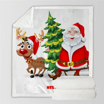 

3D Christmas Printed Hoodie Blanket Plush Throw Blanket Sherpa Fleece Microfiber Throw Blanket Gift Drop Shipping