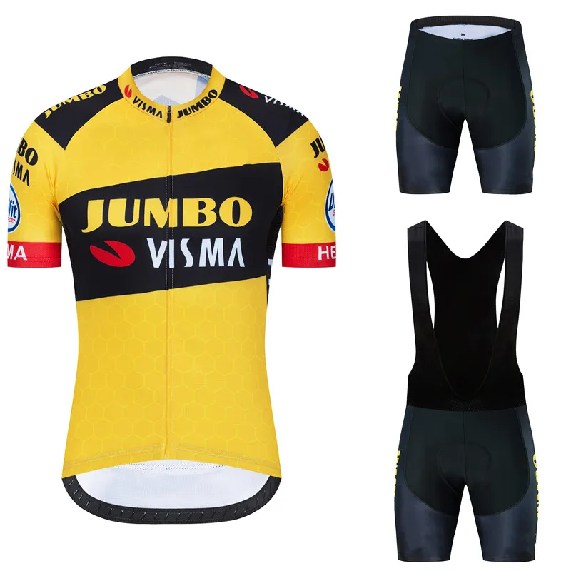 2019 профессиональная команда Jumbo visma Велоспорт Джерси Набор Мужская велосипедная