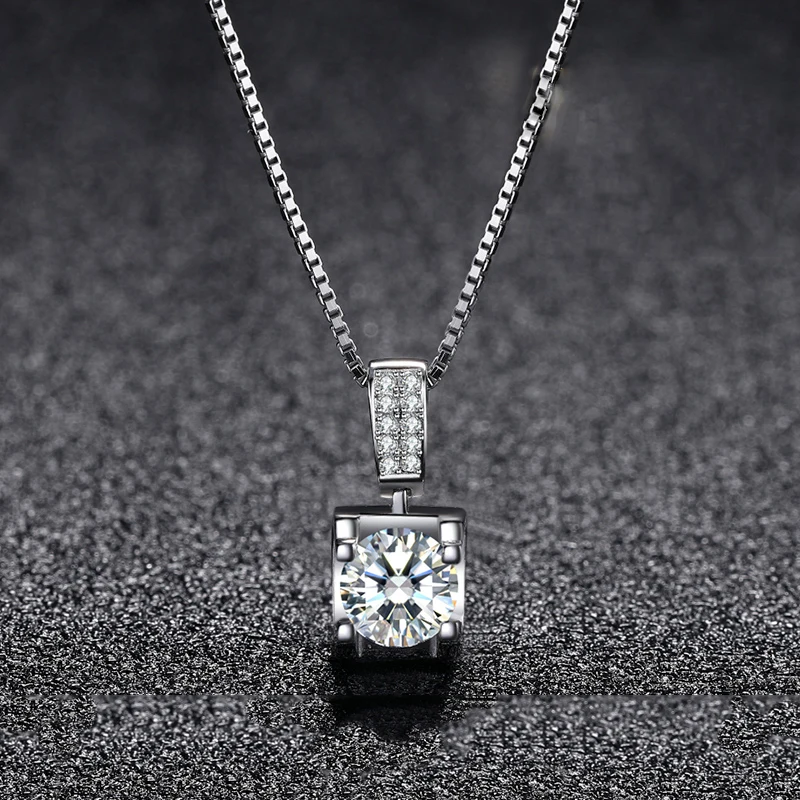 BOEYCJR 925 серебро 0.5ct/1ct/2ct F цвет Moissanite VVS помолвка элегантная Свадебная подвеска, ожерелье для женщин Подарок на годовщину