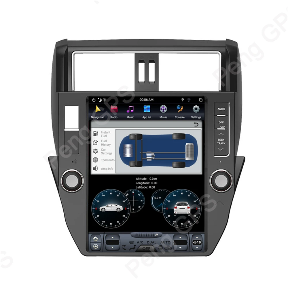 Perfect 12.1 Inch Android 8.1 Car DVD Player for Toyota Land Cruiser Prado 150 2010-2013 GPS Navigation Tesla Style 4K Video HD Headunit 3