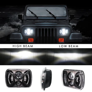 Image 3 - 7X6 75W Car LED Headlights 6000K 8000LM Running Light Hi Lo Beam For Jeep Wrangler YJ Cherokee XJ H5054 H6054LL 6052 6053