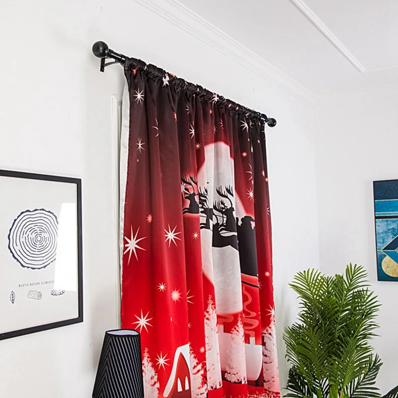 Новогодние и Рождественские декоративные шторы Санта Клаус Снеговик Олень занавески на окна с принтом для дома гостиной спальни