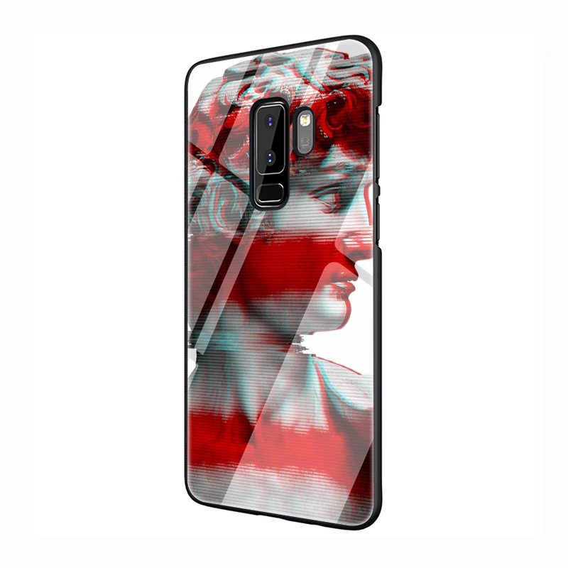 EWAU абстрактные глюк закаленное Стекло чехол для телефона для samsung S7 край S8 S9 S10 Note 8, 9, 10, плюс A10 20 30 40 50 60 70 - Цвет: G12