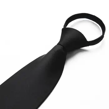 Black Clip On Tie Security Ties For Men Women Doorman Steward Matte Black Necktie Black Funeral Tie Clothing Accessories 2