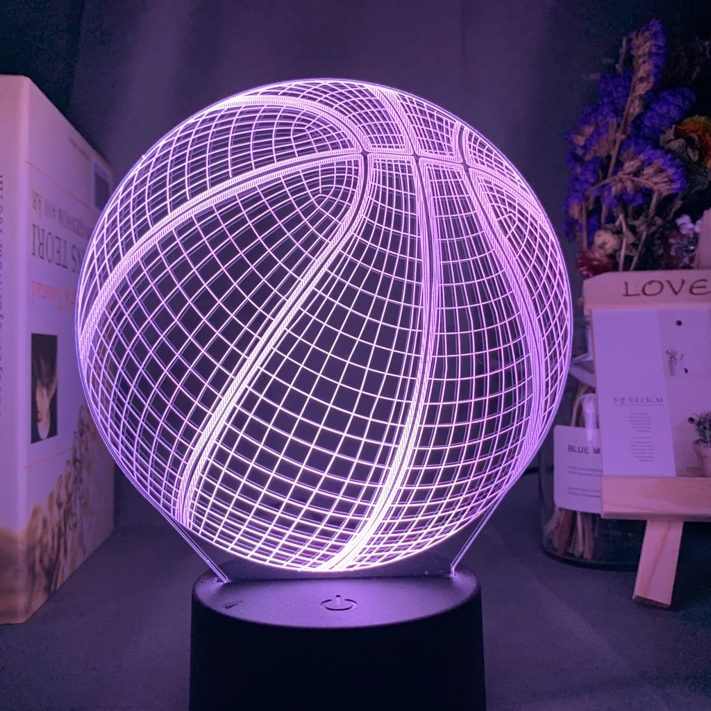 Ночник с 3d иллюзией акриловый ночсветильник голограммой в виде баскетбольного