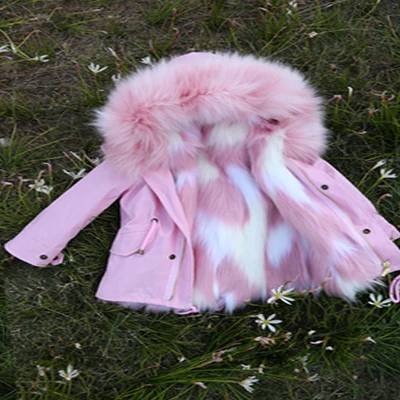 Одежда для девочек зимняя куртка плотное теплое зимнее пальто для девочек велюровые зимние куртки с капюшоном для девочек верхняя одежда 120-160 - Цвет: Pink fur