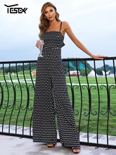 

Yesexy Jumpsuit Woman New Party Elegant Dot Cami Sleeveless Backless Lace Up Overalls Rompers Casual Sexy Club Jumpsuits Clothes