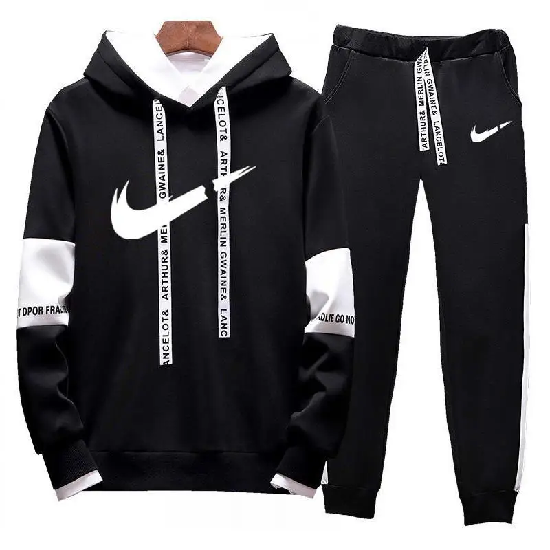 

Brand Clothing Men's Casual Sweatshirts Pullover Cotton Men tracksuit Hoodies Two Piece +Pants Sportshirts Autumn Winter Set me