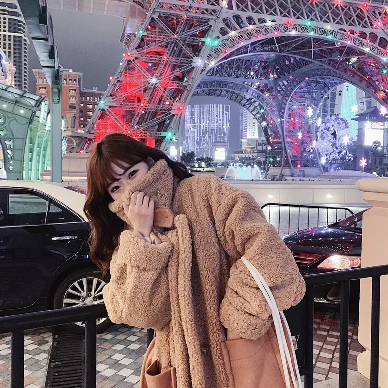 Модное пальто для фотосессии в стиле шик, зима, стиль, женское платье, Ретро стиль, лень, большой карман, берберский флис