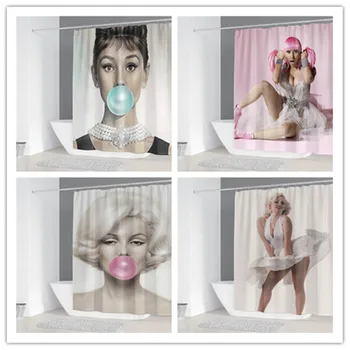 

2020 New 3D Sexy Woman Unique Pattern Design High Quality Shower Curtain Waterproof Bathroom Curtain With 12 Hooks 150*180