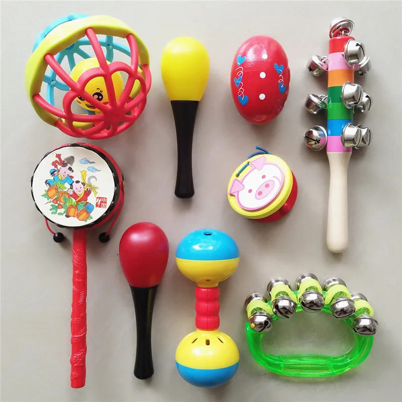 

Infant Rattle-drum 0-1-Year-Old Baby Instrument Traditional Wood Sheepskin Rattle shou yao gu BABY'S Rattle