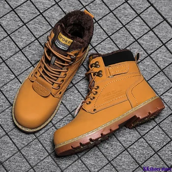 

Winter Ankle Boots Men Casual Shoes Outdoor Autumn Leather Waterproof Work Tooling Mens Boots Warm Military Army Botas