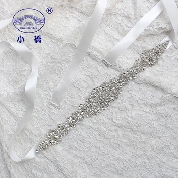 

Rhinestones Wedding Dress Belt Satin Crystal Bride Belt Handmade Wedding Sash For Wedding Accessories S181