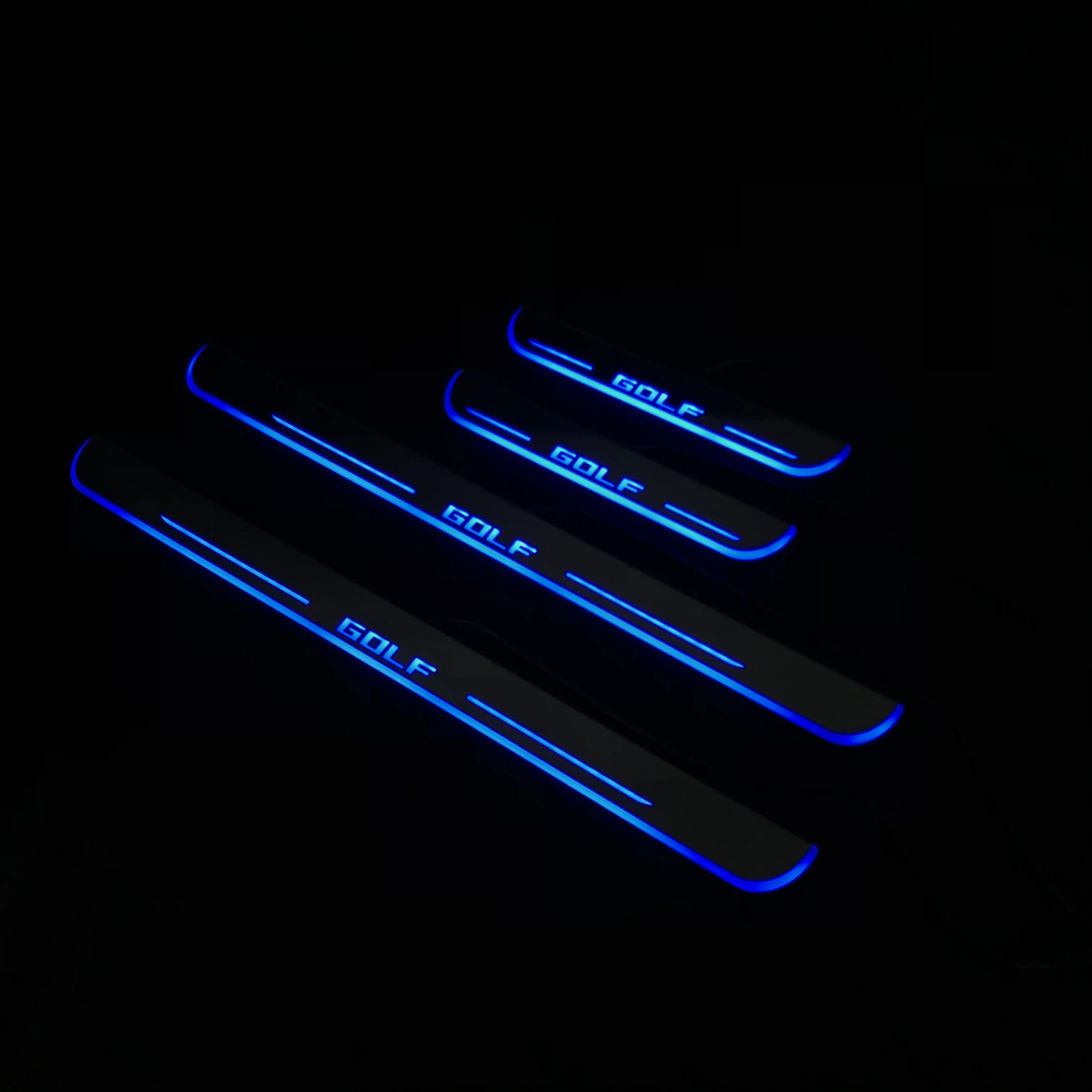 

Led moving door scuff for Volkswagen Golf special use ynamic door sill plate welcome lamp lining overlay Flow/fixed light
