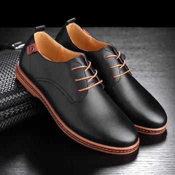 

New Men's Shoes Spring and Autumn Business Leisure Suit Leather Shoes Fashion Breathable 45.46.47 Size Shoes