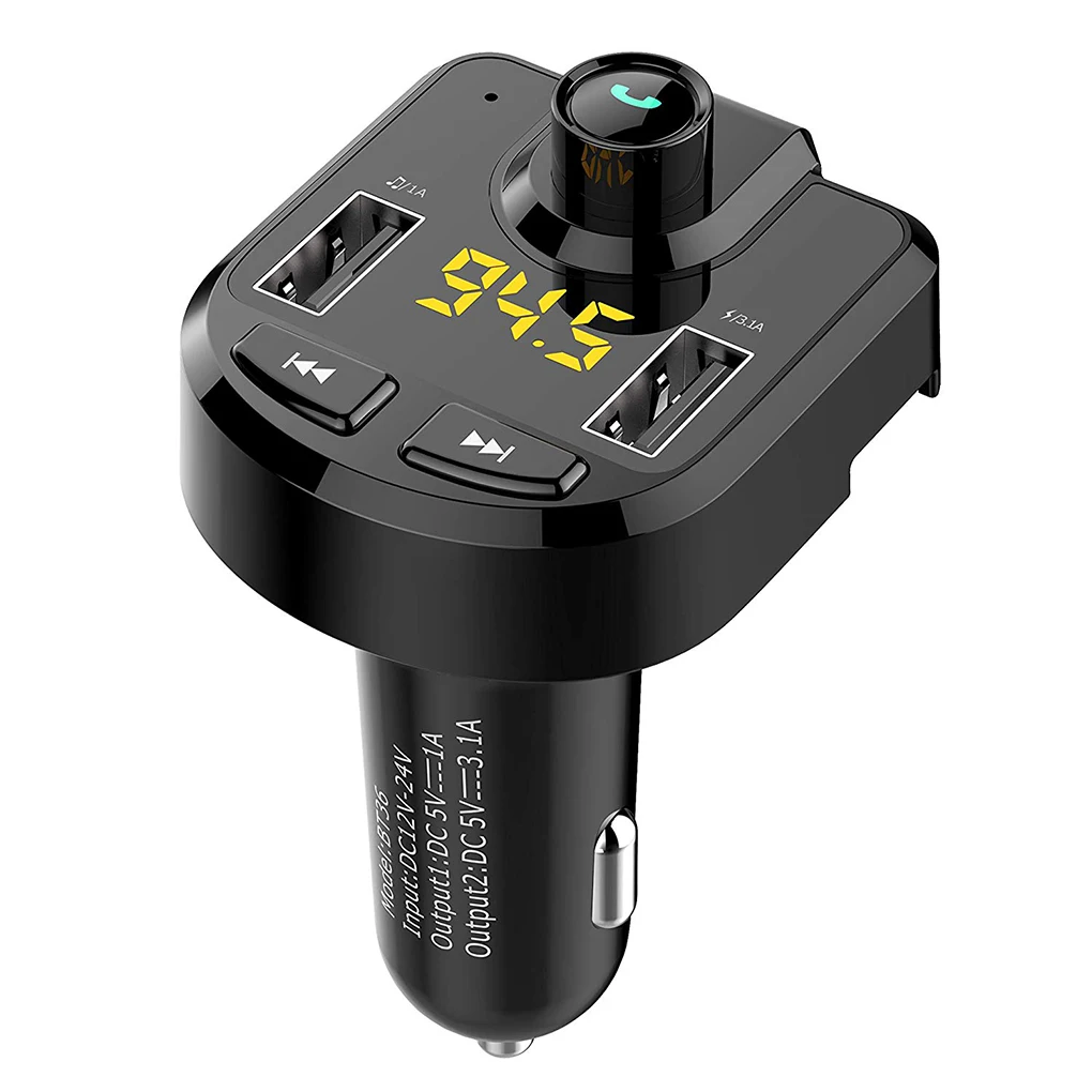 Fm-передатчик Bluetooth Handsfree автомобильный комплект аудио mp3-плеер Быстрая зарядка двойной USB Автомобильное зарядное устройство